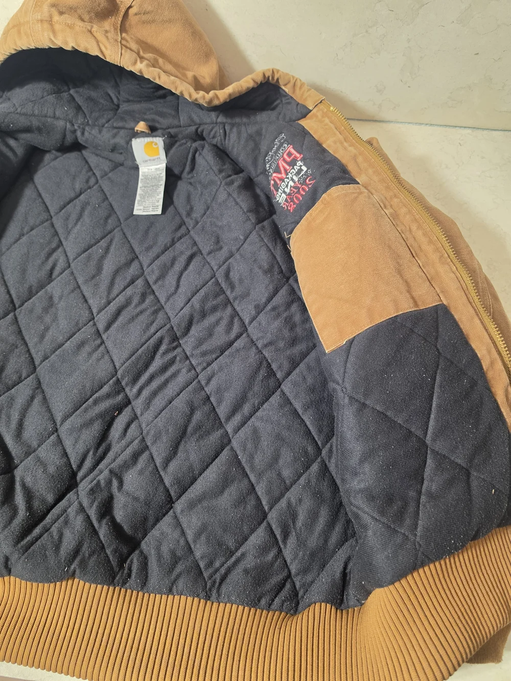 Carhartt J130 brown hooded work wear jacket Medium